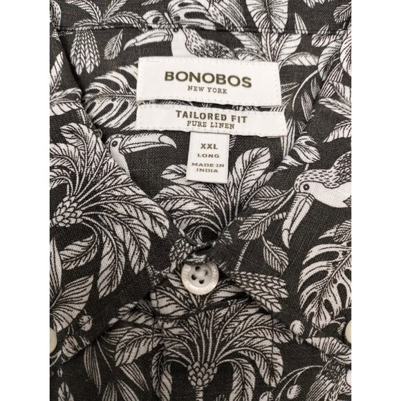 Bonobos Riviera Linen Short Sleeve Men's Shirt Tailored Fit Long XXL NEW 283324 - Picture 6 of 6